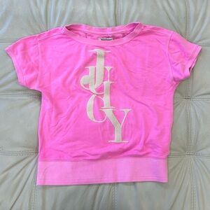 Juicy Couture Pink Short Sleeve Tee with Fuzzy Logo